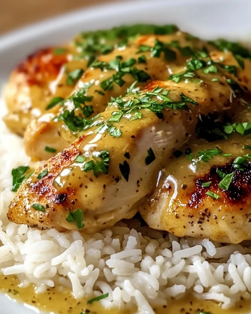 Saftiges Honig-Senf-Hähnchen mit Reis – Schnell & Lecker!