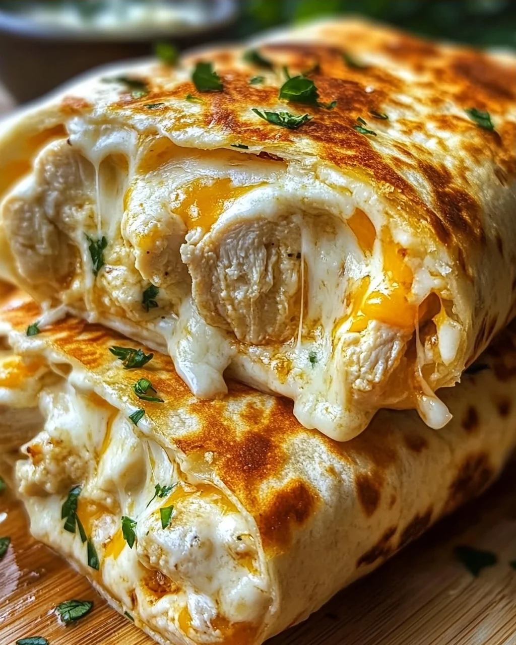 Schnelle Käse Knoblauch Hähnchen Wraps