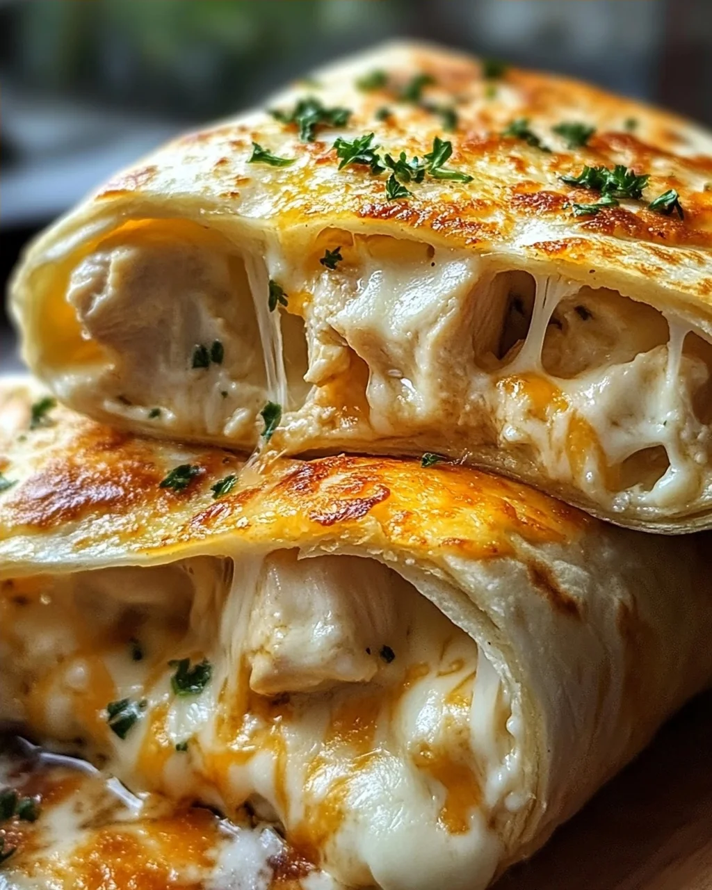 Schnelle Käse Knoblauch Hähnchen Wraps