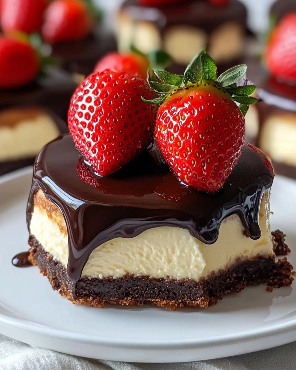 Schokoladenüberzogene Erdbeer-Cheesecakes – Genuss pur!