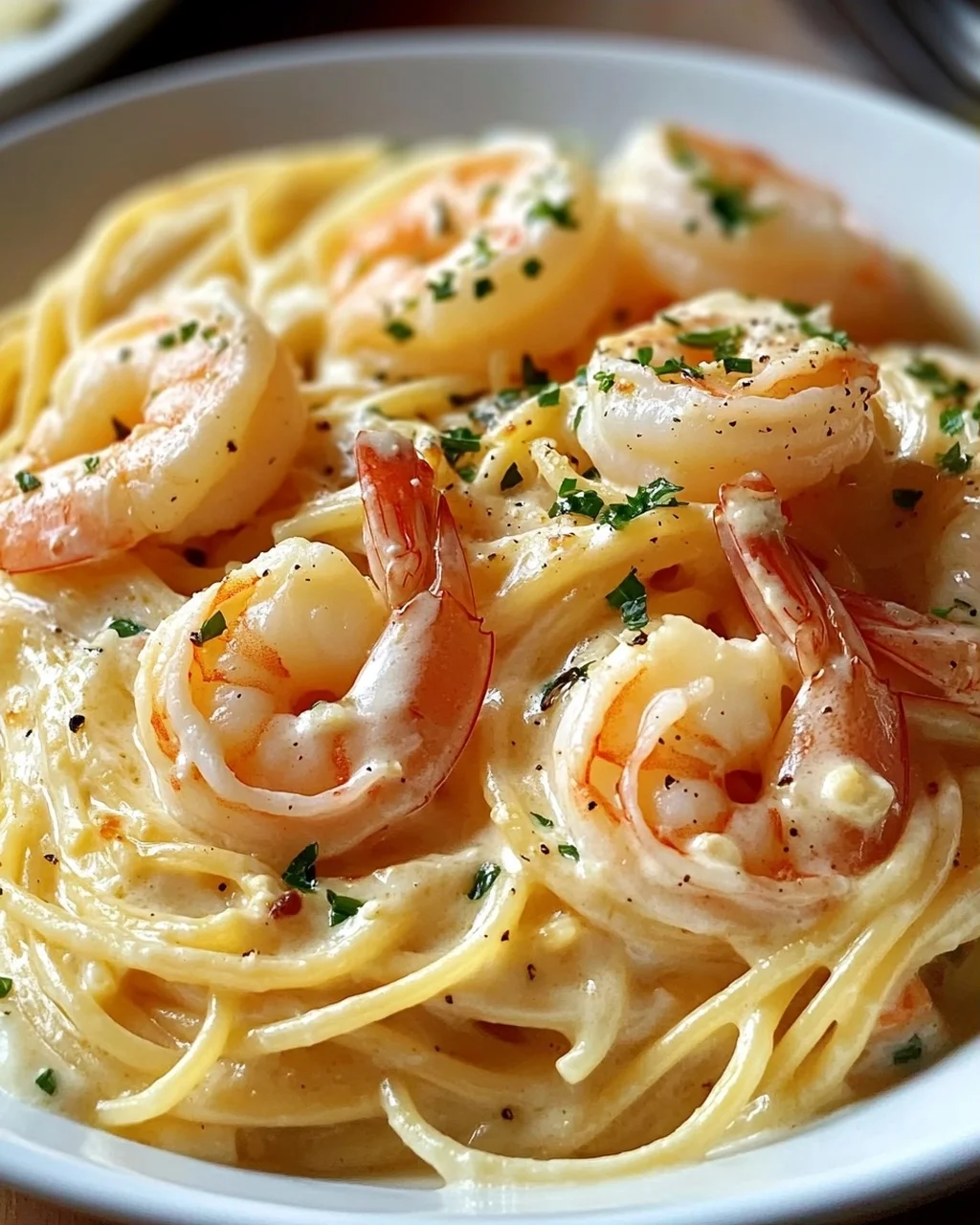 Spaghetti Mit Garnelen In Frischkäsesauce