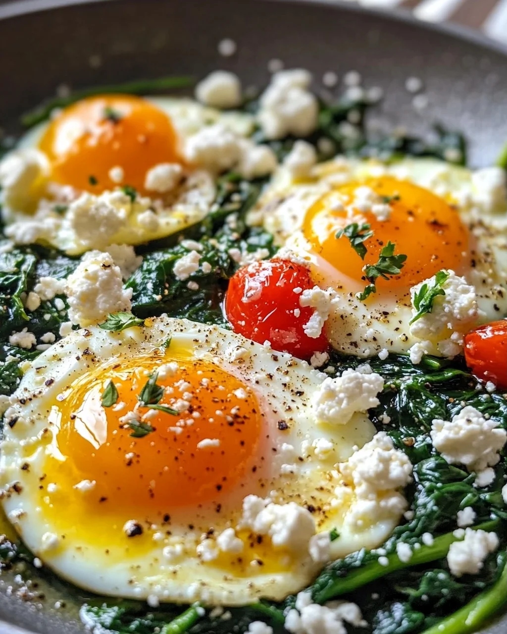 Spinat-Feta-Ei-Pfanne zum Frühstück – Schnell & Lecker