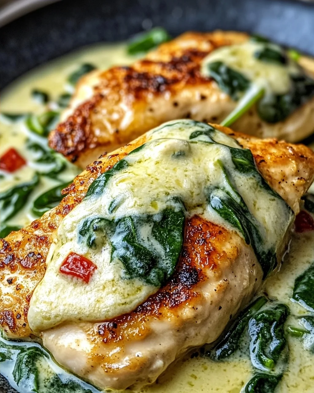 Spinat Parmesan Hähnchen