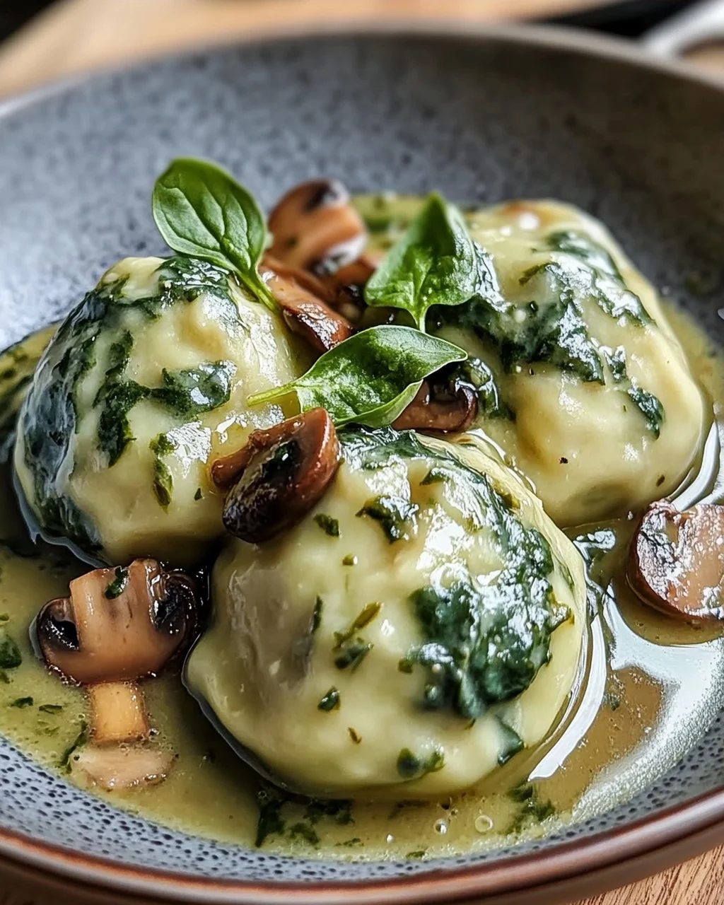 Spinatknodel Mit Pilzragout Ein Unglaublich Essenzielles Rezept Fur Personen