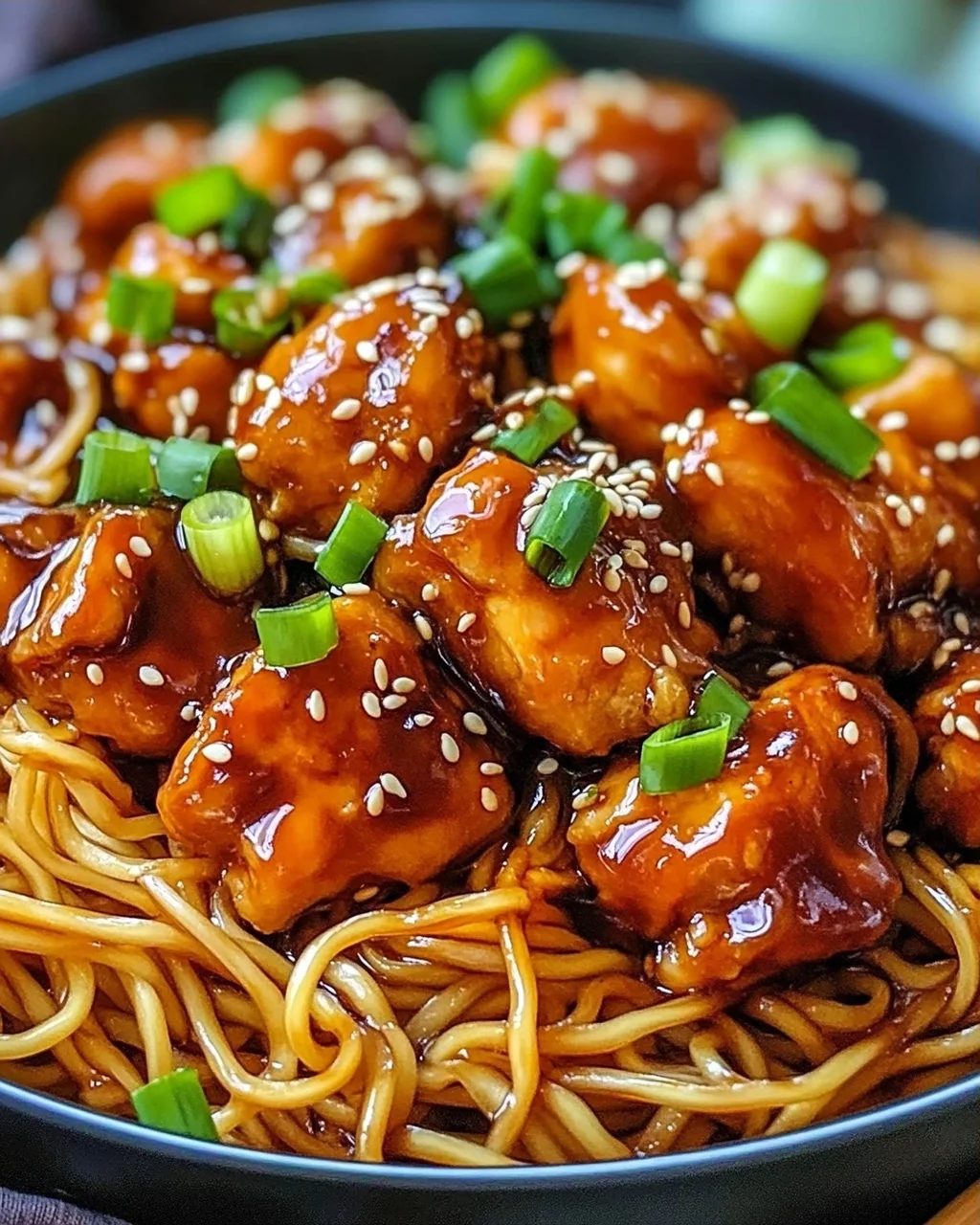 Sticky Garlic Chicken Noodles