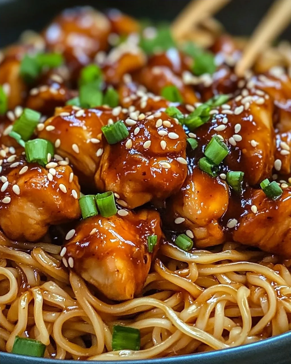 Sticky Garlic Chicken Noodles