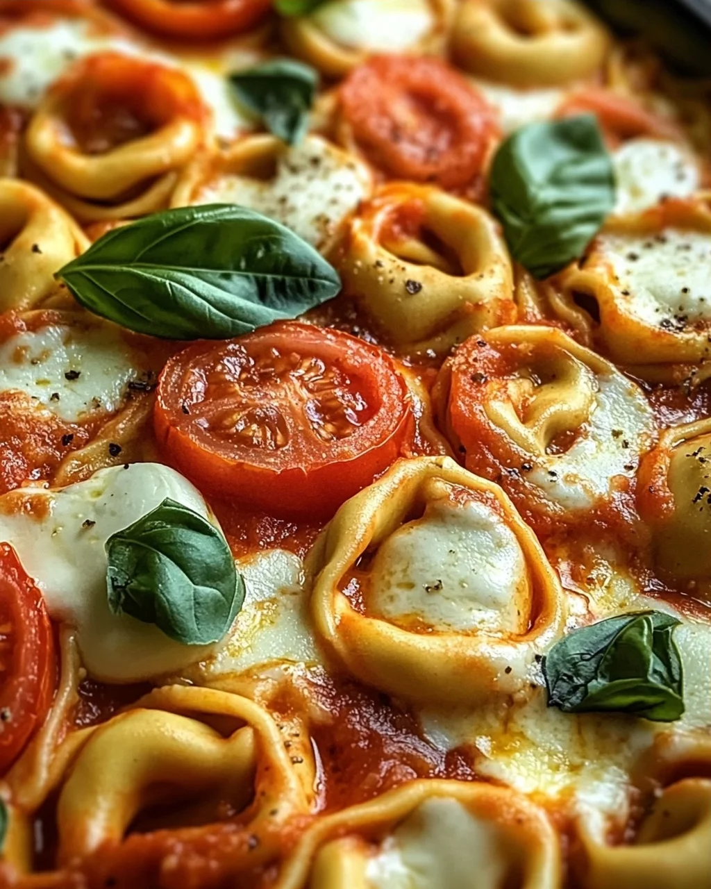 Tortellini-Auflauf mit Tomaten und Mozzarella