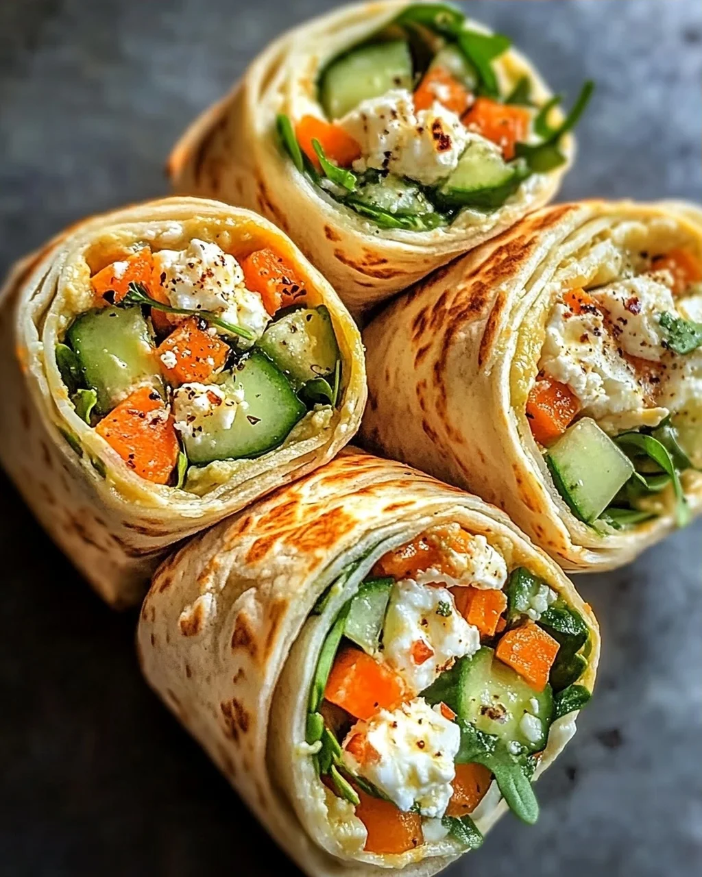 Tortilla-Rollen mit Feta