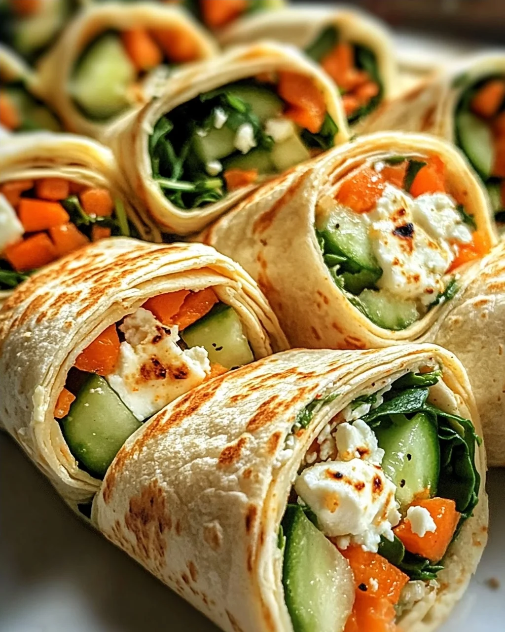 Tortilla-Rollen mit Feta