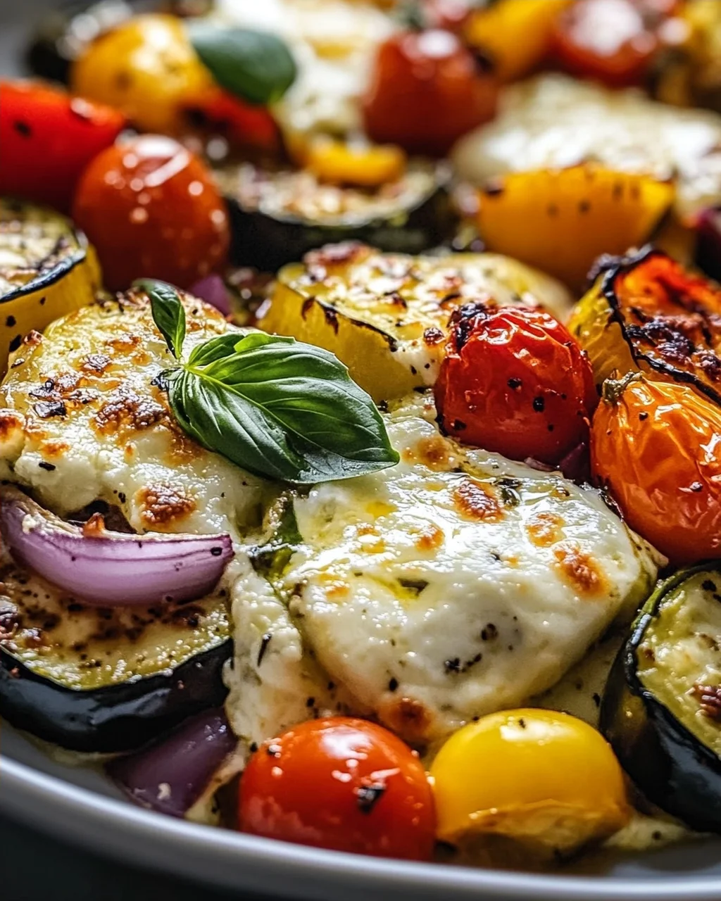 Überbackener Mozzarella auf Ofengemüse – Lecker & Gesund