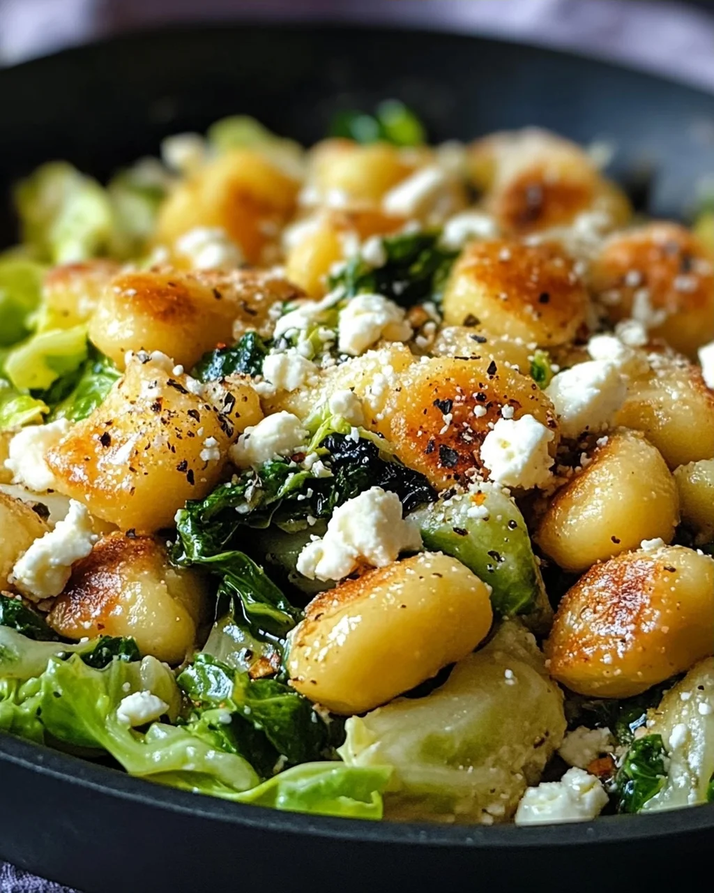 Vegetarische Gnocchi Pfanne mit Spitzkohl