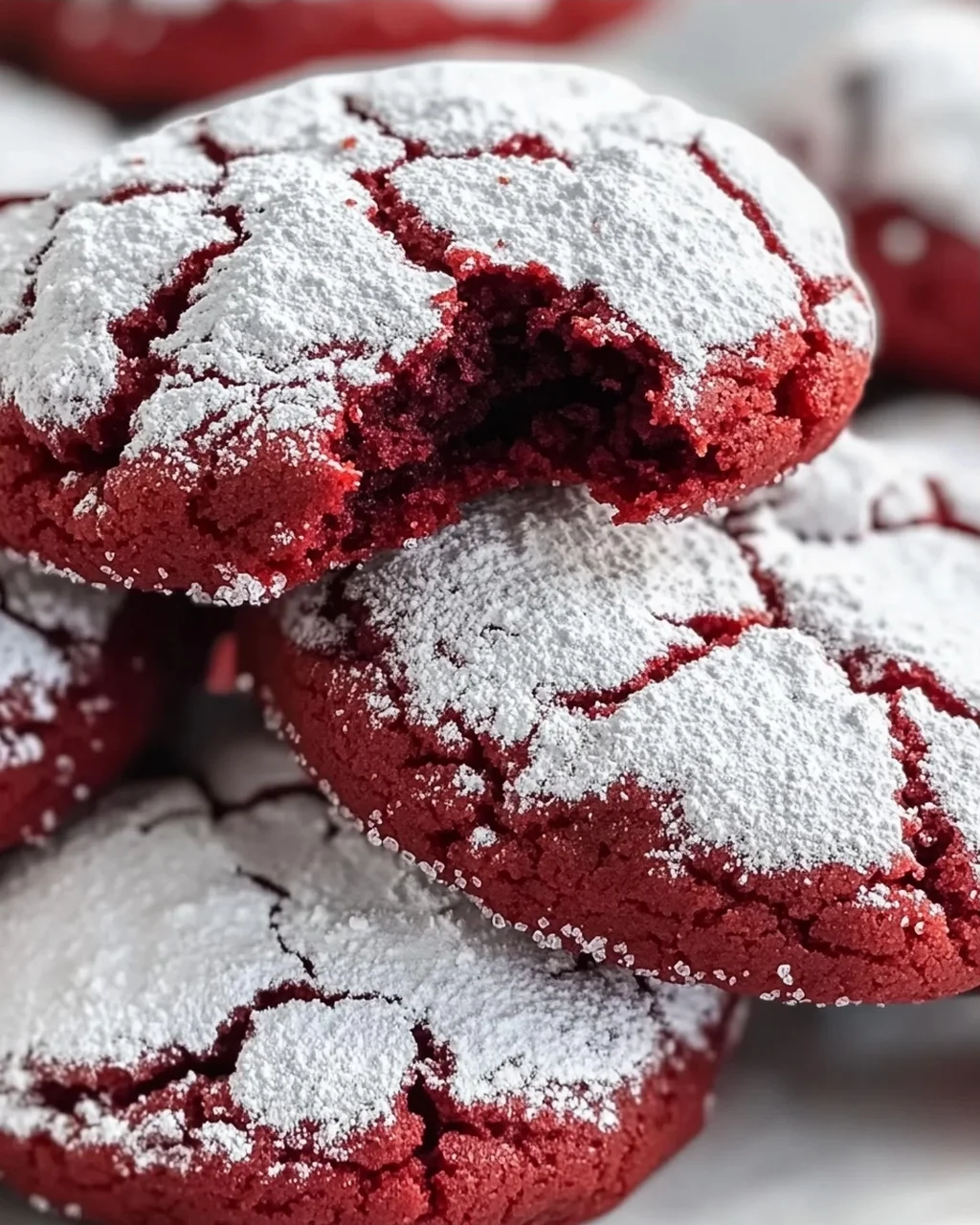 Verführerisches Red Velvet Crinkle Cookie Rezept für Naschkatzen