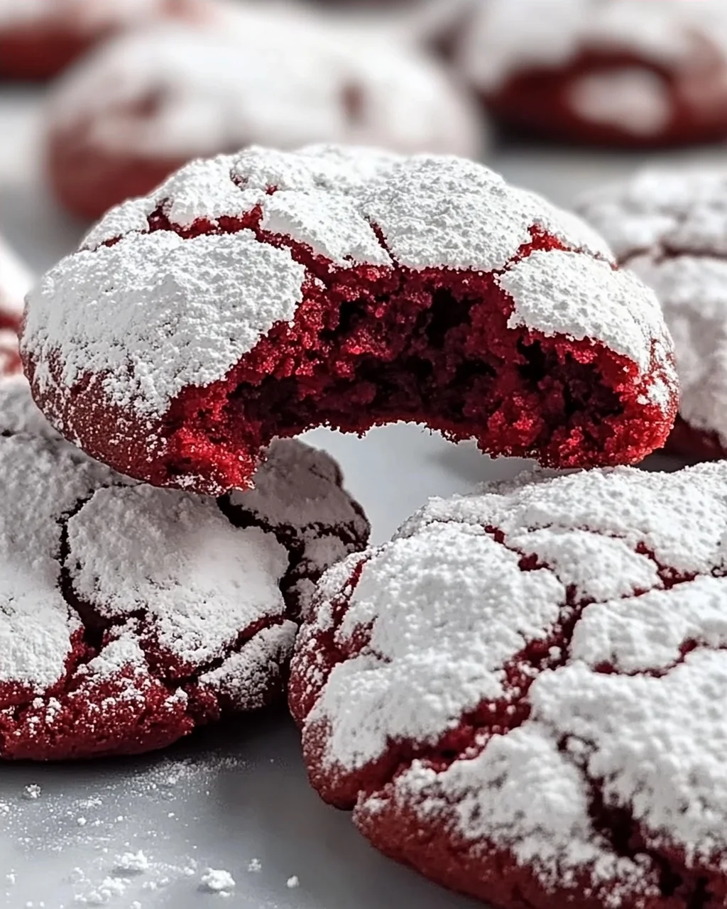 Verführerisches Red Velvet Crinkle Cookie Rezept für Naschkatzen