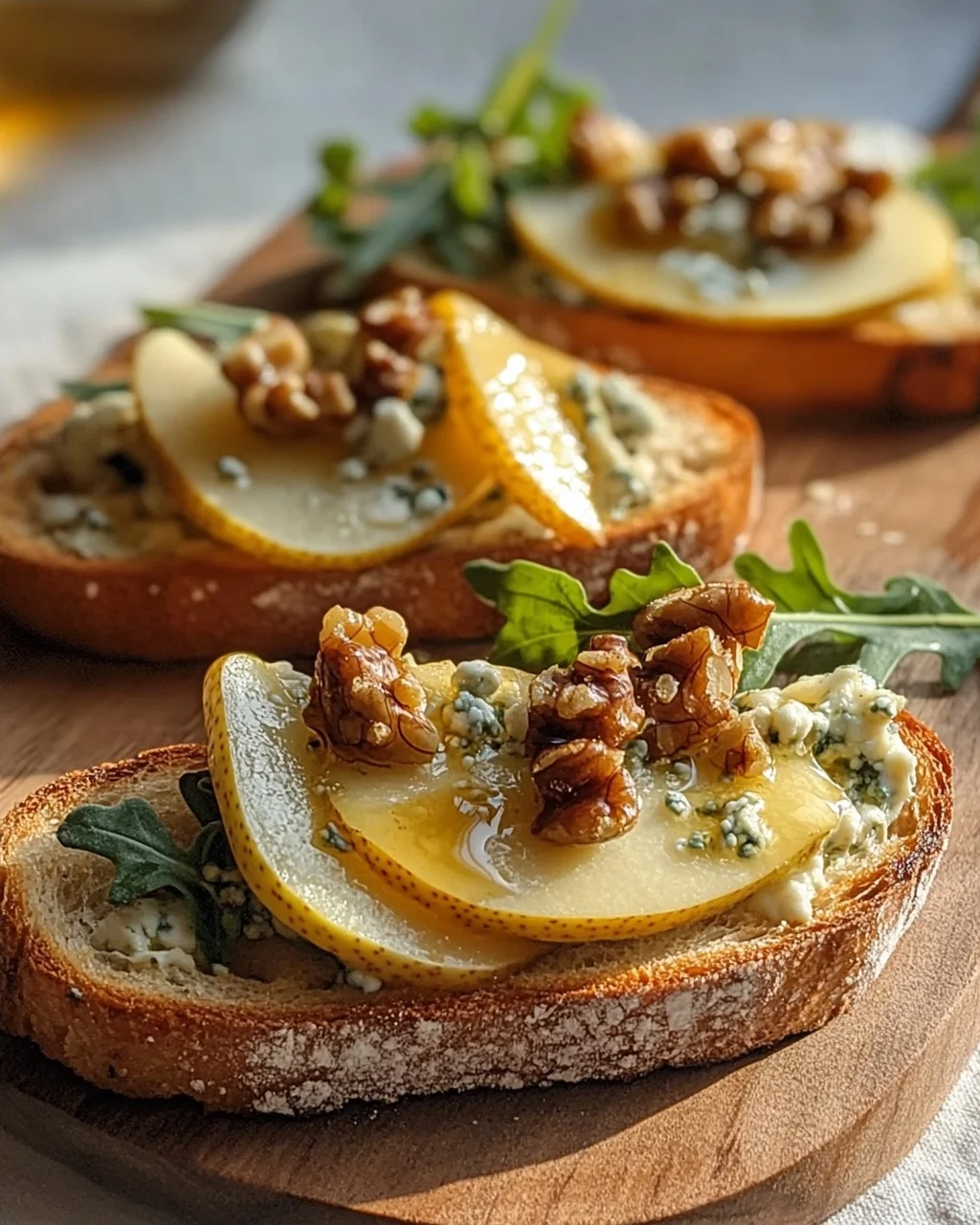 Würzige Gorgonzola Birnen Bruschetta für Genießer