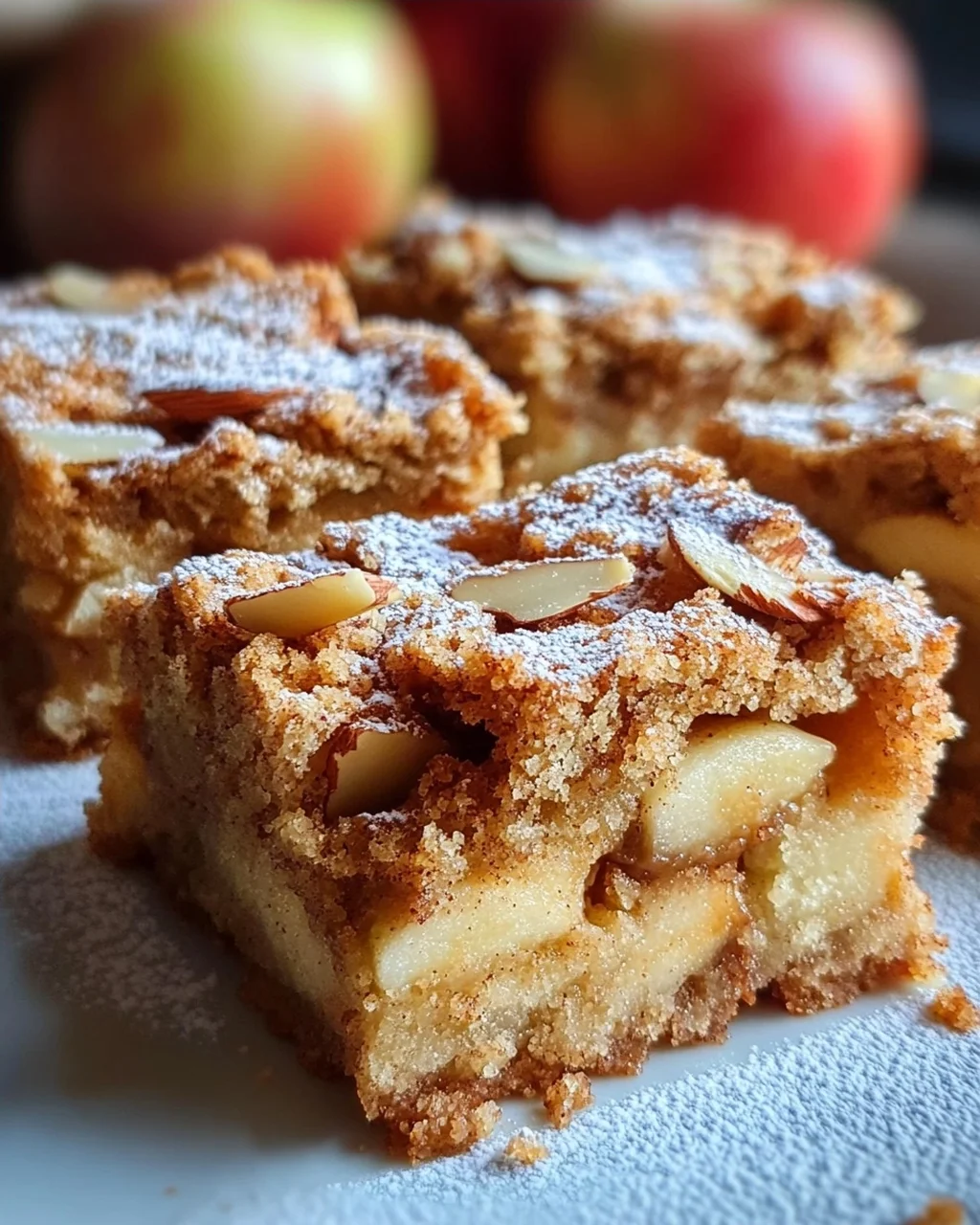 Zimt Apfel Blondies mit Mandelkruste