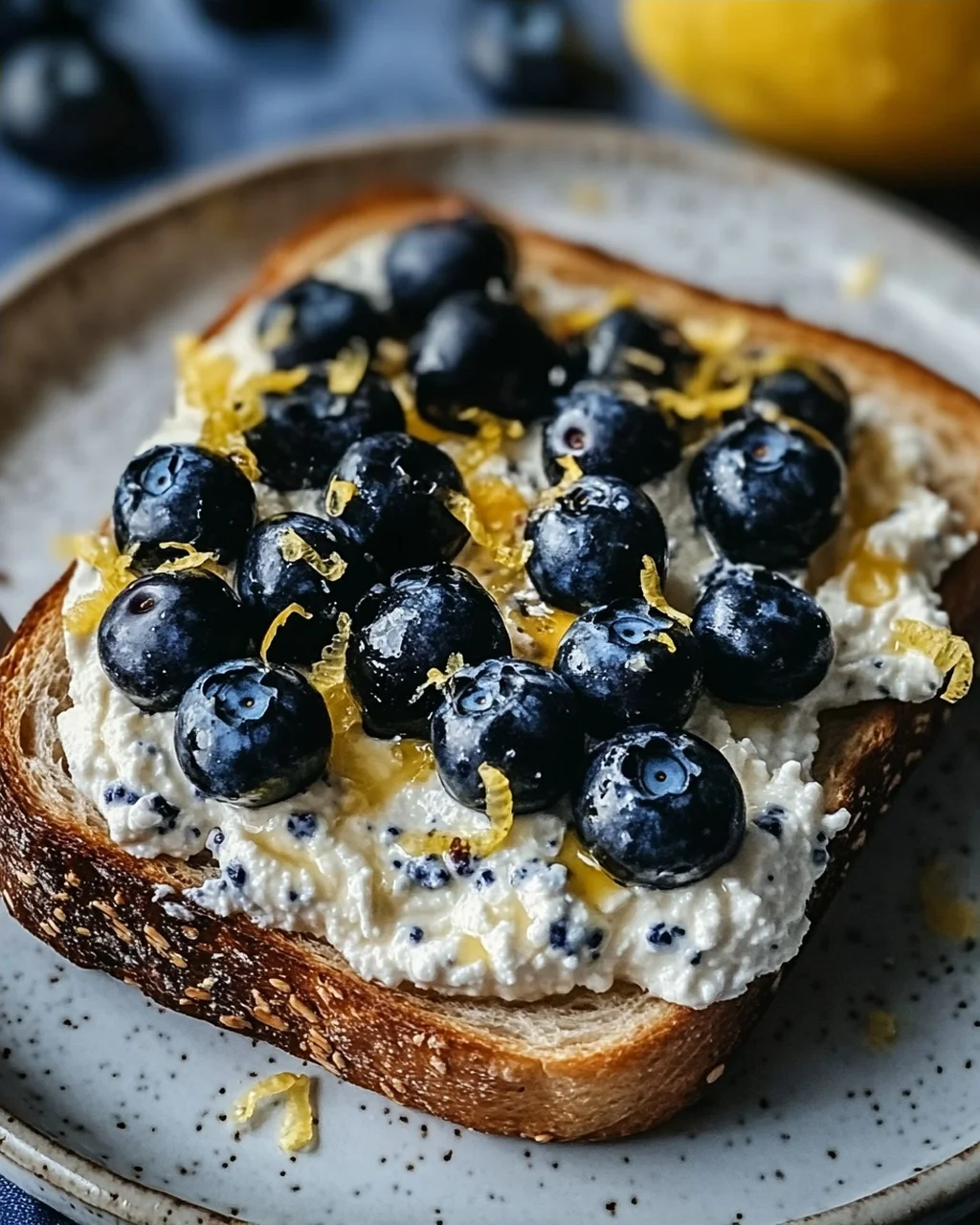 Zitronen-Blaubeer-Ricotta-Toast für jeden Tag